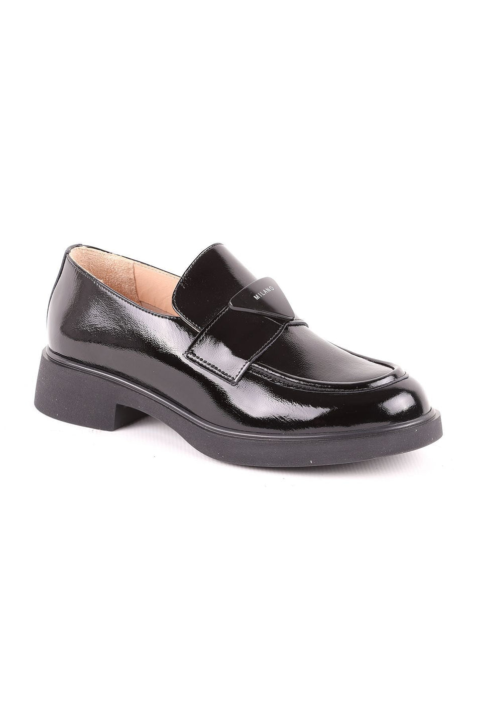 L039.5755 Patent Leather Women's Casual Shoes Black - MALLTURK
