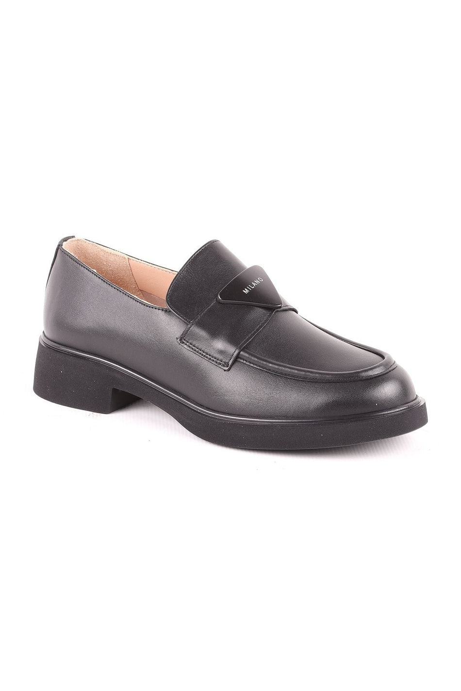 L039.5755 Women's Leather Casual Shoes Black - MALLTURK