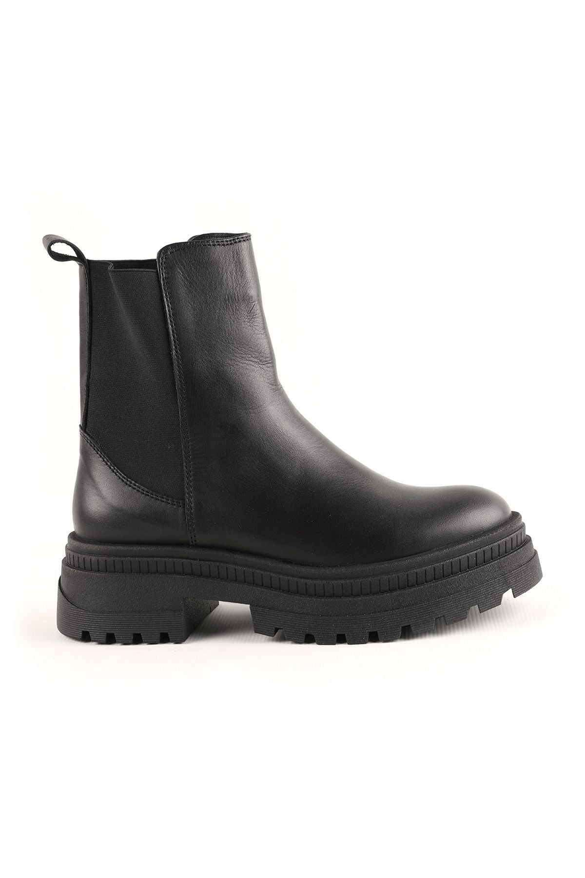 L04.345-t Leather Women's Boots Black - MALLTURK