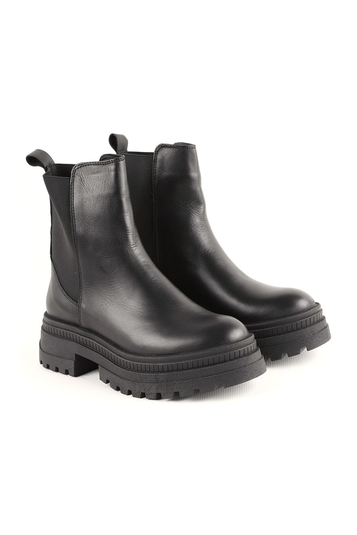L04.345-t Leather Women's Boots Black - MALLTURK