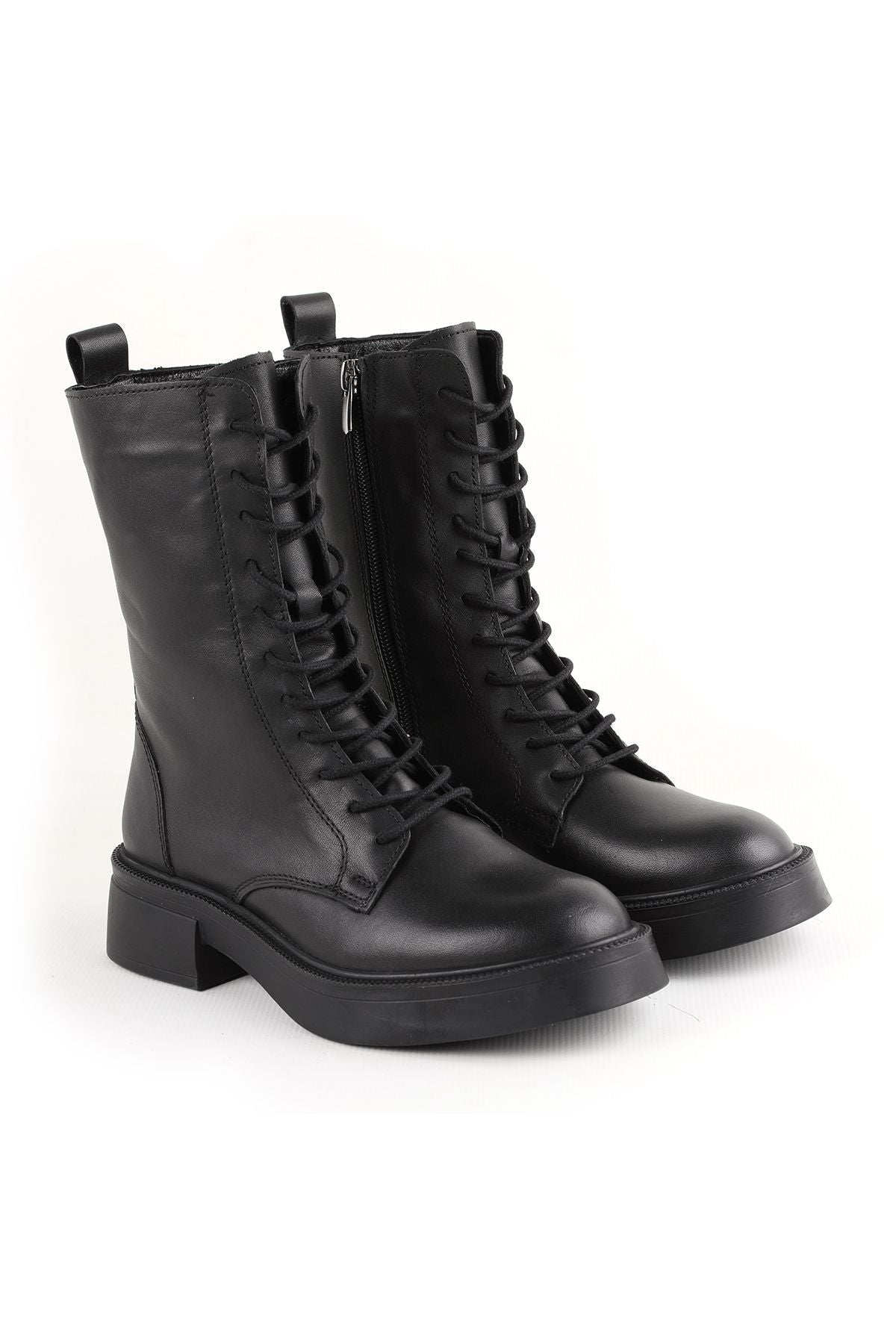 L04.359 Leather Women's Boots Black - MALLTURK