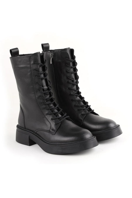 L04.359 Leather Women's Boots Black - MALLTURK