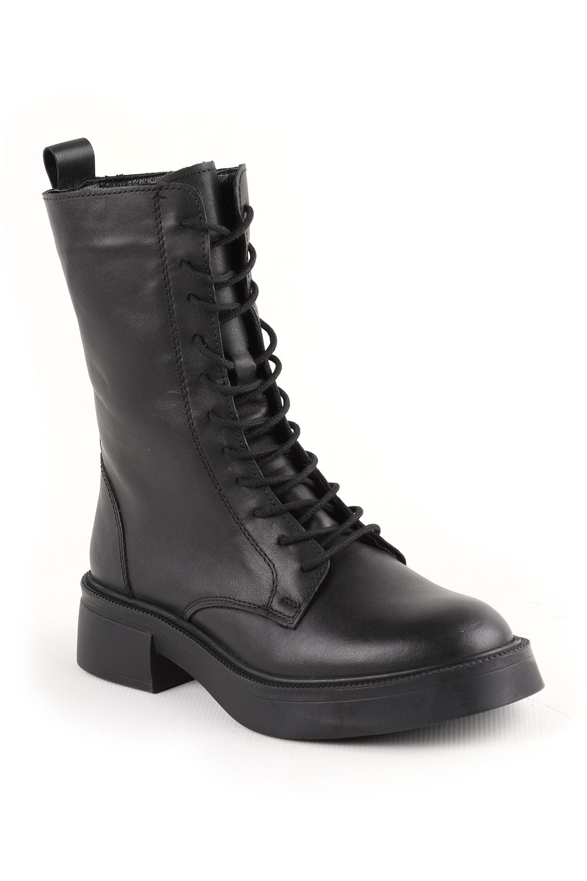 L04.359 Leather Women's Boots Black - MALLTURK