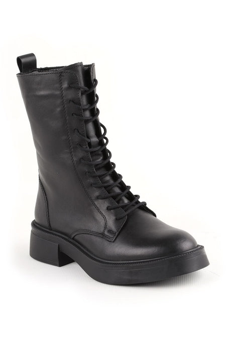 L04.359 Leather Women's Boots Black - MALLTURK