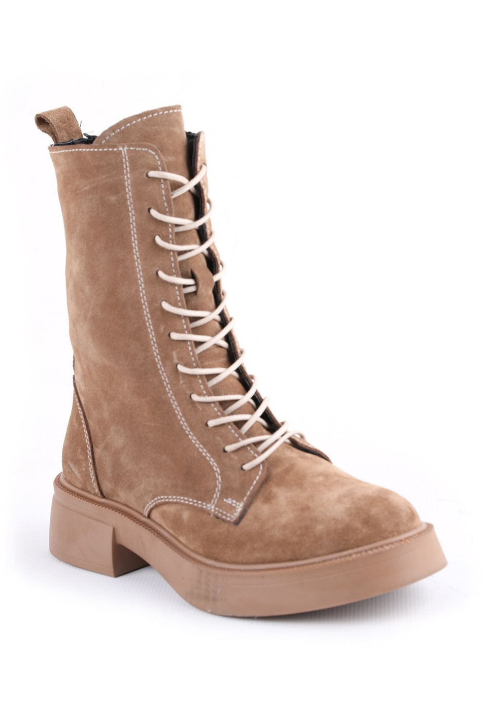 L04.359 Suede Leather Women's Boots Caramel - MALLTURK