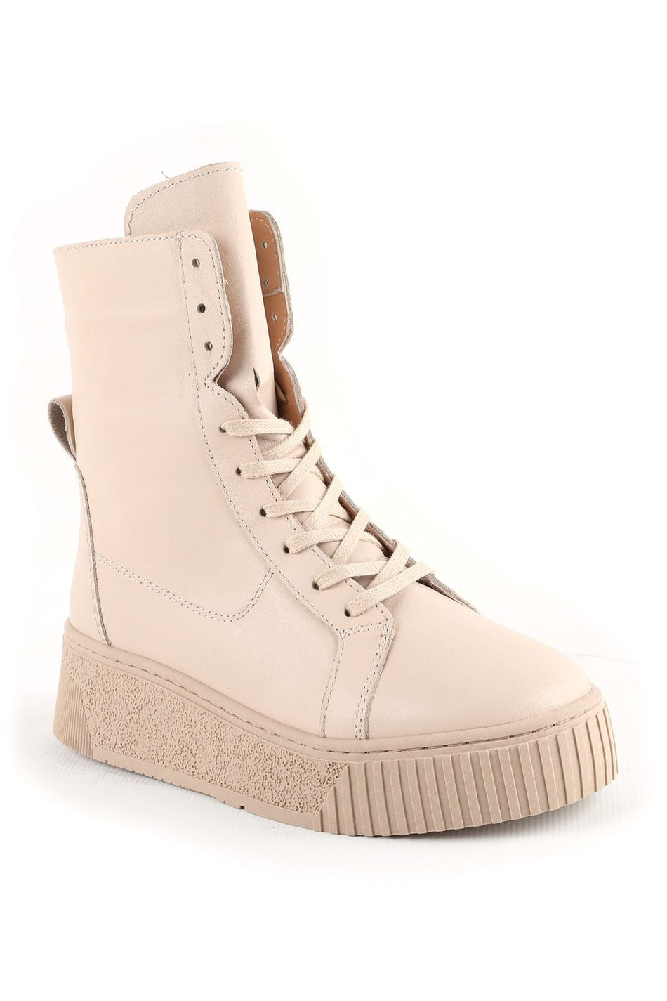 L04.367 Leather Women's Boots Beige - MALLTURK