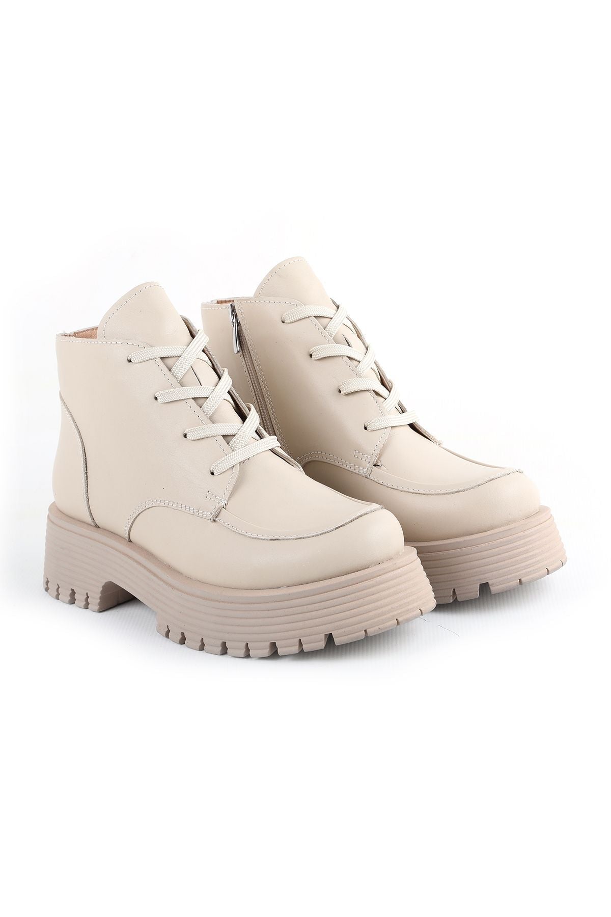 L04.372 Leather Women's Boots Caramel - MALLTURK
