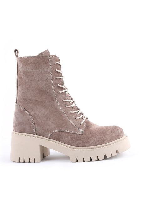 L04.379 Suede Leather Women's Boots Mink - MALLTURK