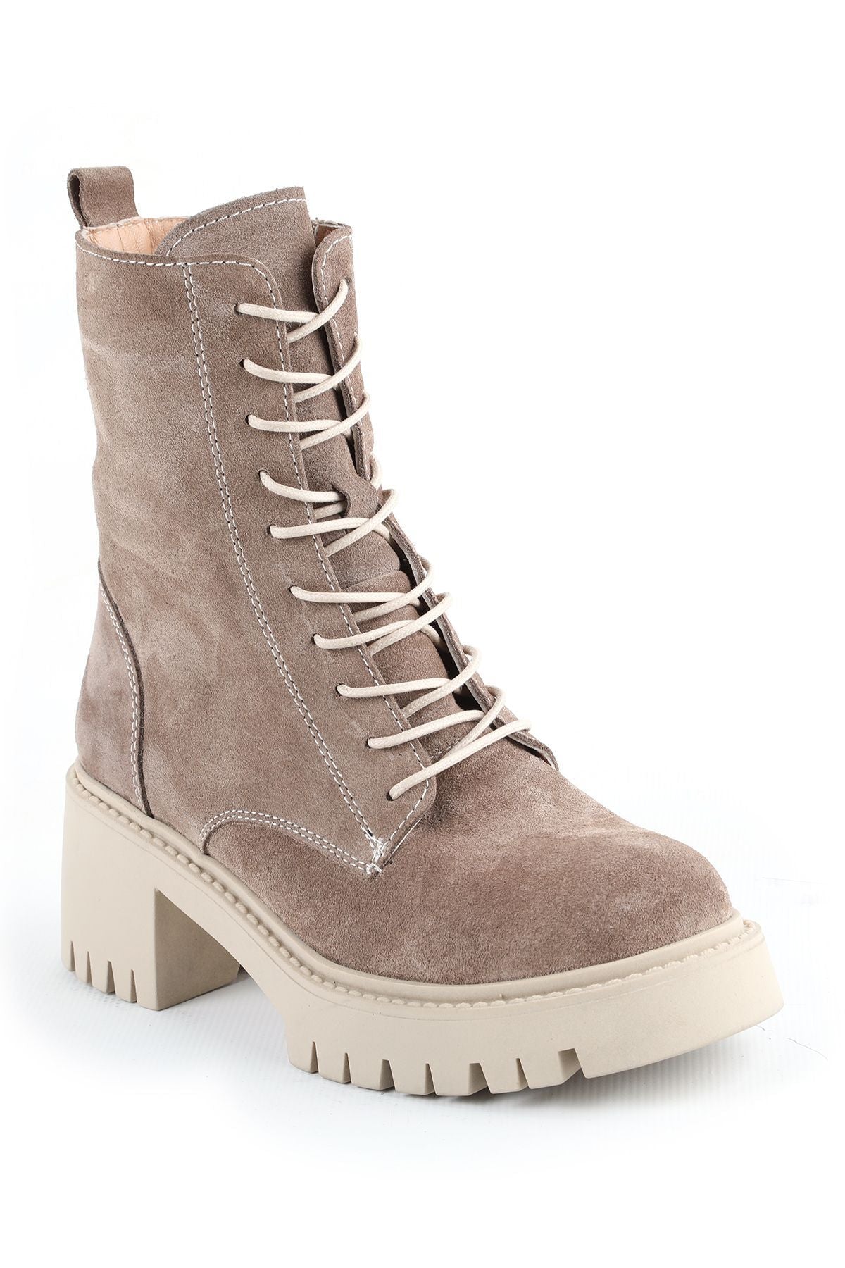 L04.379 Suede Leather Women's Boots Mink - MALLTURK