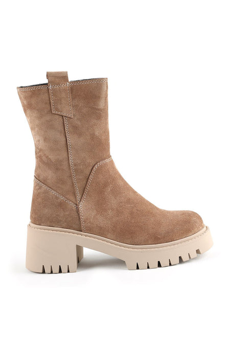 L04.380 Suede Leather Women's Boots Caramel - MALLTURK