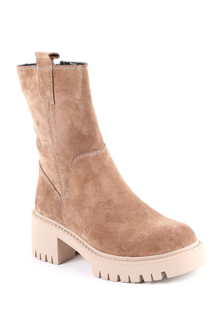 L04.380 Suede Leather Women's Boots Caramel - MALLTURK