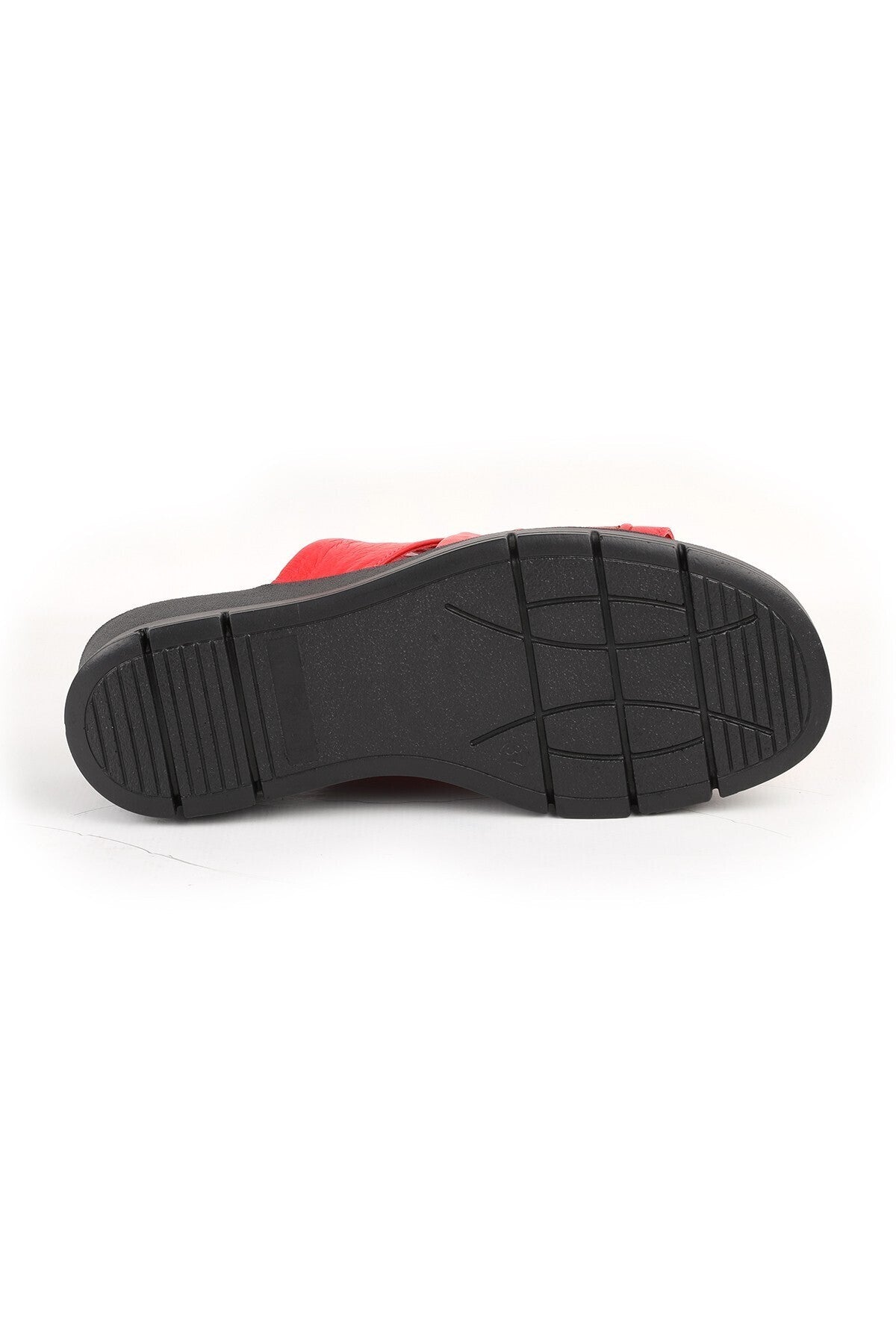 L060.284 Genuine Leather Comfortable Women's Slippers with Padded Heels - MALLTURK