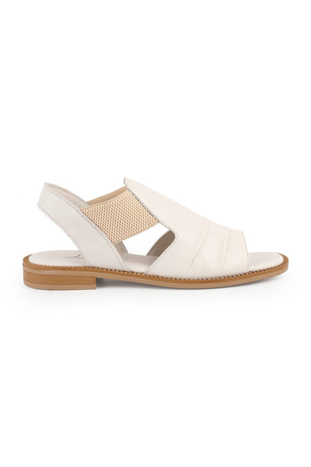 L060.445 Beige Genuine Leather Thermo Sole Comfortable Women's Sandals - MALLTURK
