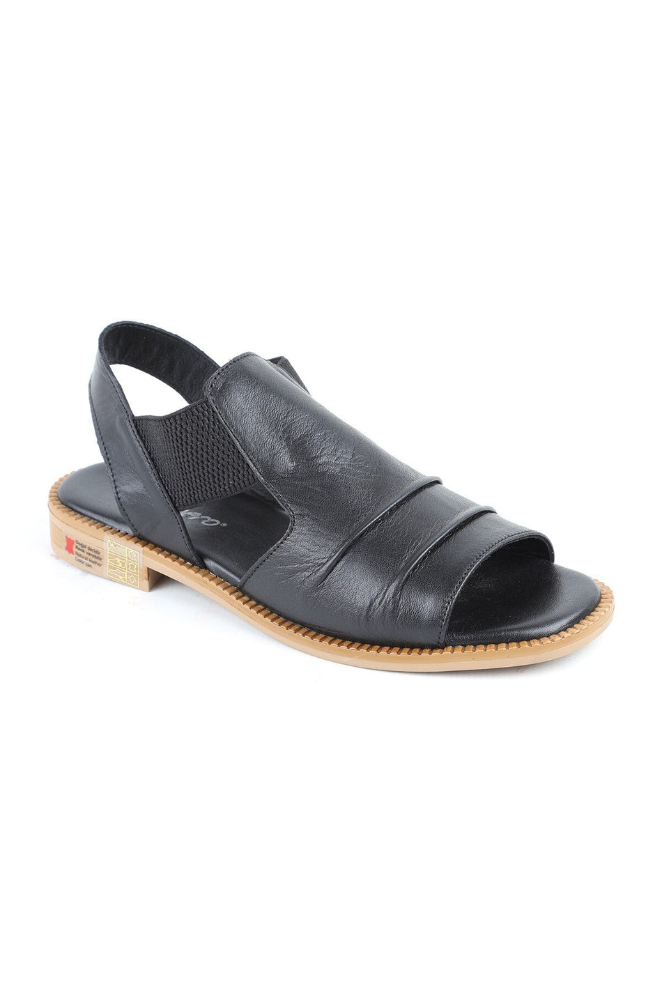 L060.445 Black Genuine Leather Thermo Sole Comfortable Women's Sandals - MALLTURK