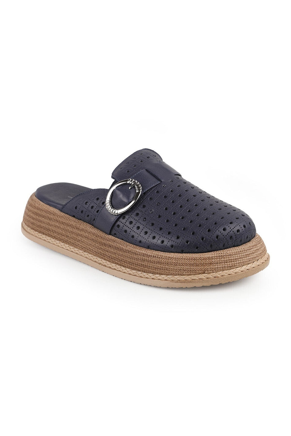 L060.650 Genuine Leather Buckle Poly Sole Comfortable Women's Sabo Slippers - MALLTURK
