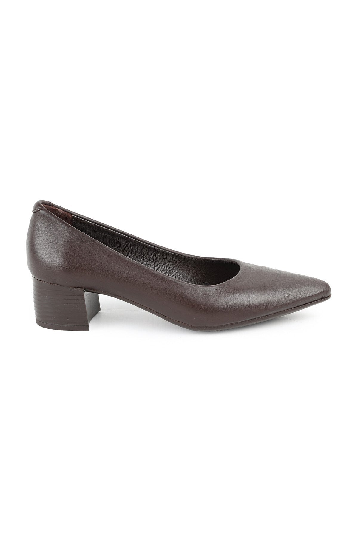 L061.540 Genuine Soft Napa Leather Flexible Rubber Sole Pointed Toe Thick Heeled Women's Classic - MALLTURK
