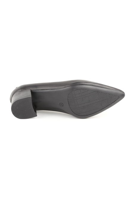 L061.540 Genuine Soft Napa Leather Flexible Rubber Sole Pointed Toe Thick Heeled Women's Classic - MALLTURK
