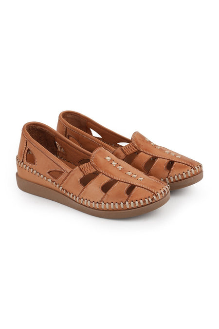 L069.25 Genuine Leather Hand-Stitched Comfortable Fit Women's Sandals Shoes - MALLTURK