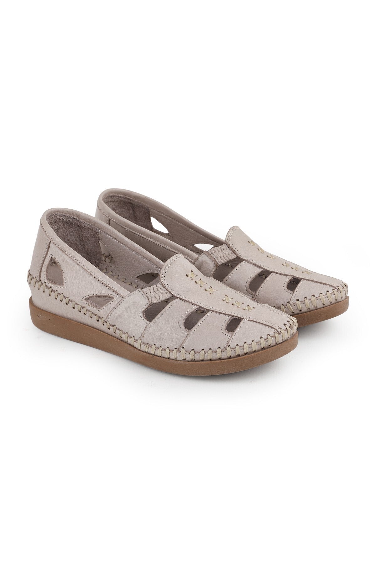 L069.25 Genuine Leather Hand-Stitched Comfortable Fit Women's Sandals Shoes - MALLTURK