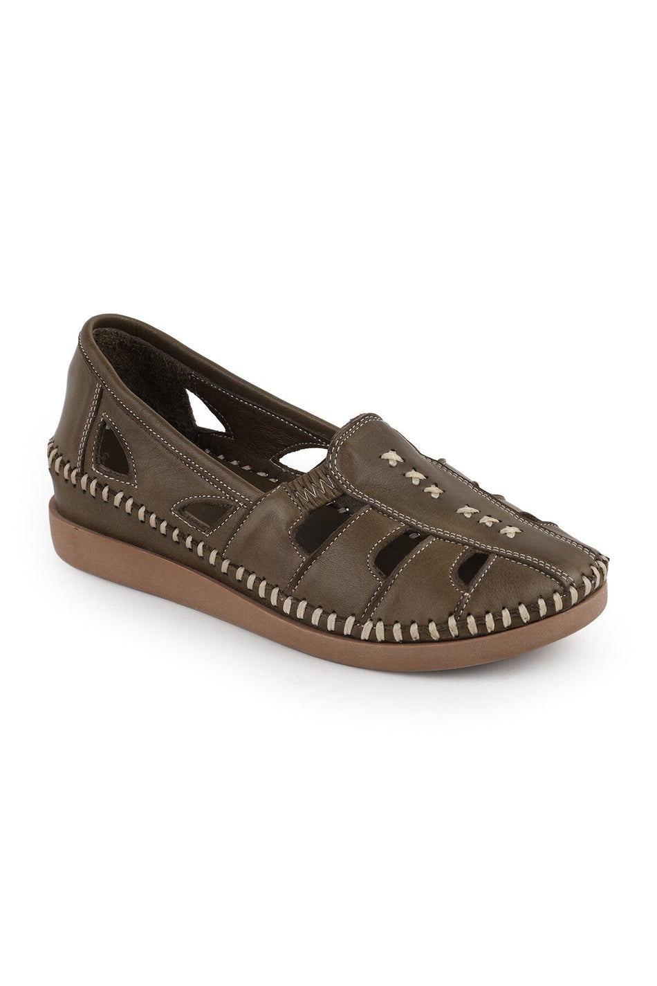 L069.25 Genuine Leather Hand-Stitched Comfortable Fit Women's Sandals Shoes - MALLTURK