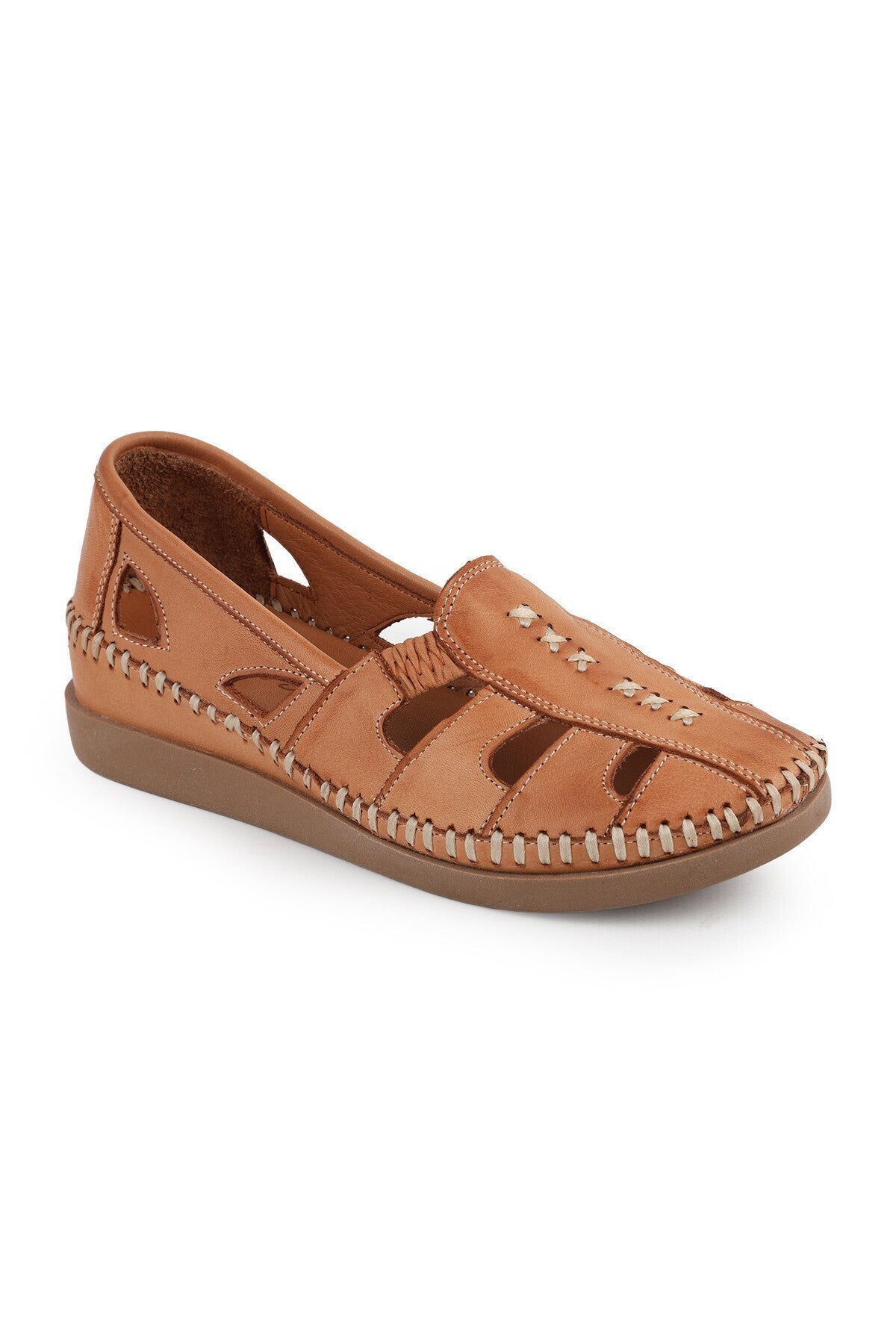 L069.25 Genuine Leather Hand-Stitched Comfortable Fit Women's Sandals Shoes - MALLTURK
