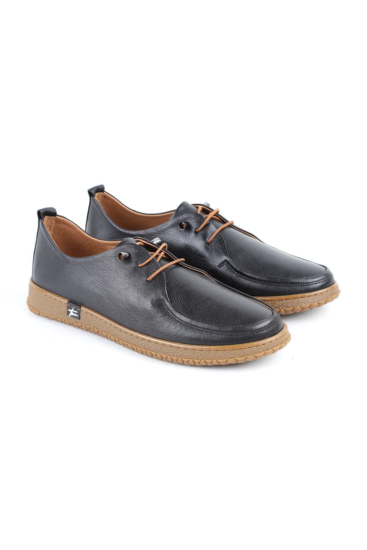 L075.1124 Genuine Leather Flexible Rubber Sole Lace-Up Women's Casual Shoes - MALLTURK