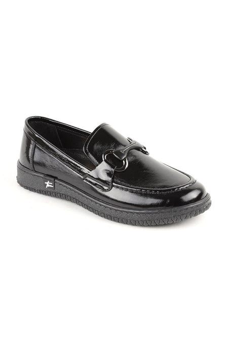 L075.1125 Genuine Patent Leather Buckle Flexible Rubber Sole Women's Loafer Shoes - MALLTURK