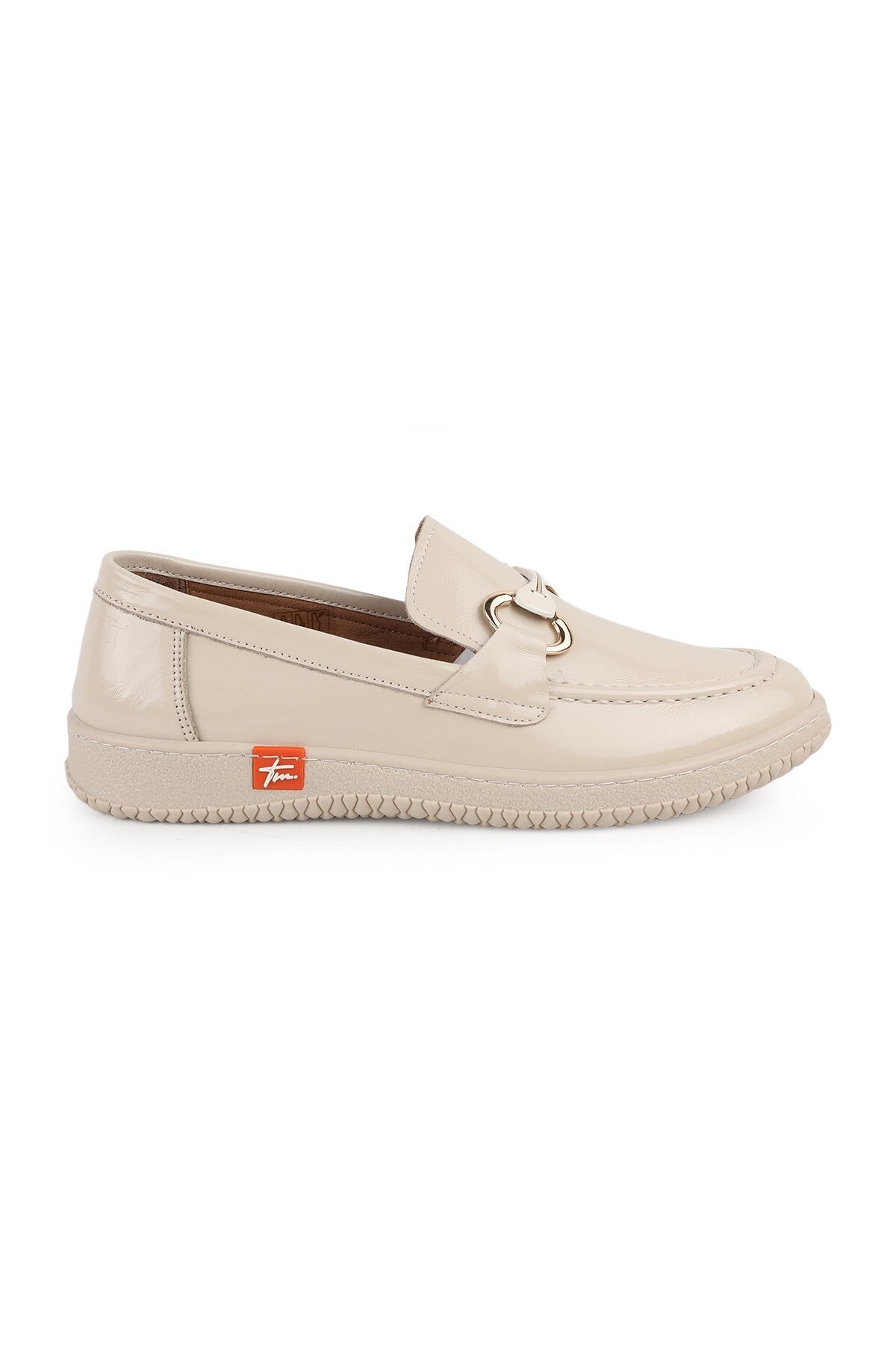 L075.1125 Genuine Patent Leather Buckle Flexible Rubber Sole Women's Loafer Shoes - MALLTURK