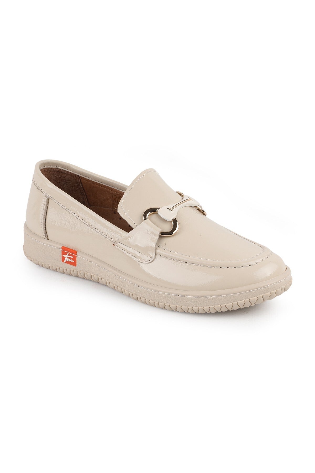 L075.1125 Genuine Patent Leather Buckle Flexible Rubber Sole Women's Loafer Shoes - MALLTURK