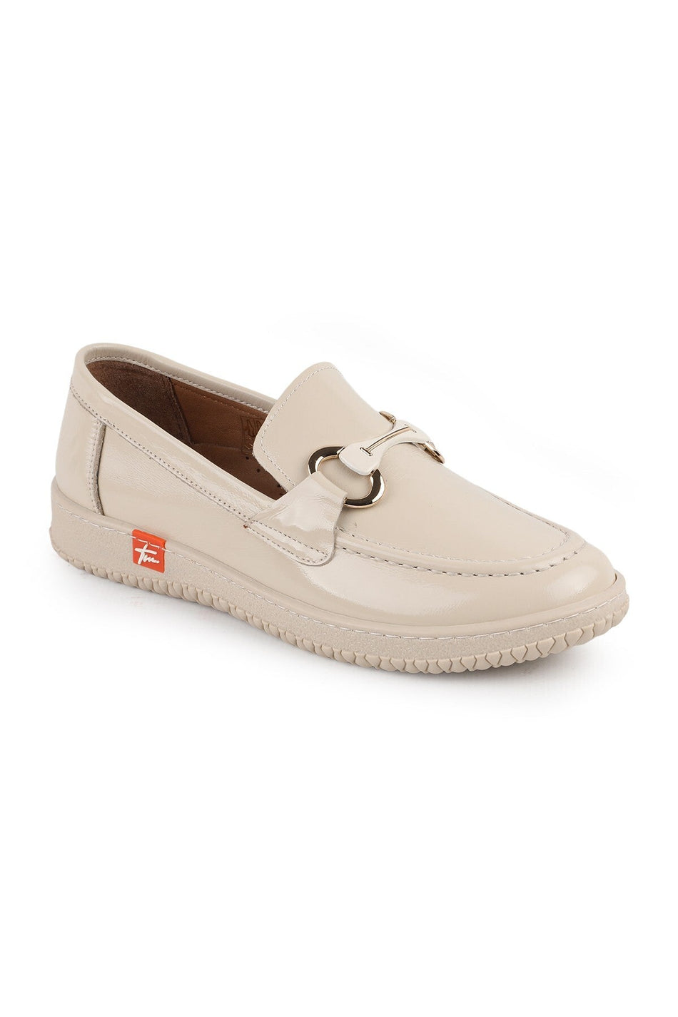 L075.1125 Genuine Patent Leather Buckle Flexible Rubber Sole Women's Loafer Shoes - MALLTURK