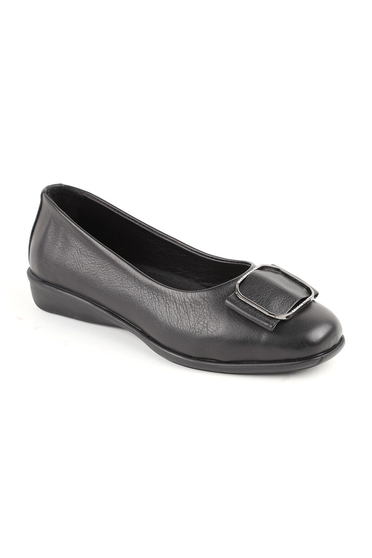 L076.3101 Genuine Leather Buckle Flexible Rubber Sole Women's Loafer Casual Shoes - MALLTURK