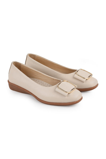 L076.3101 Genuine Leather Buckle Flexible Rubber Sole Women's Loafer Casual Shoes - MALLTURK