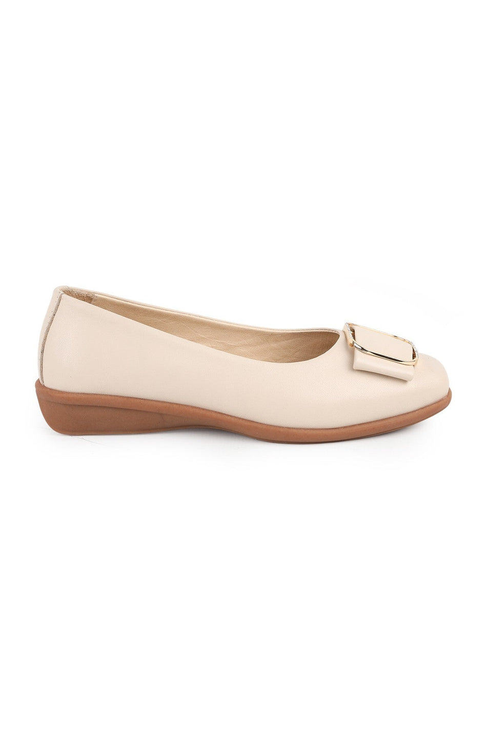 L076.3101 Genuine Leather Buckle Flexible Rubber Sole Women's Loafer Casual Shoes - MALLTURK