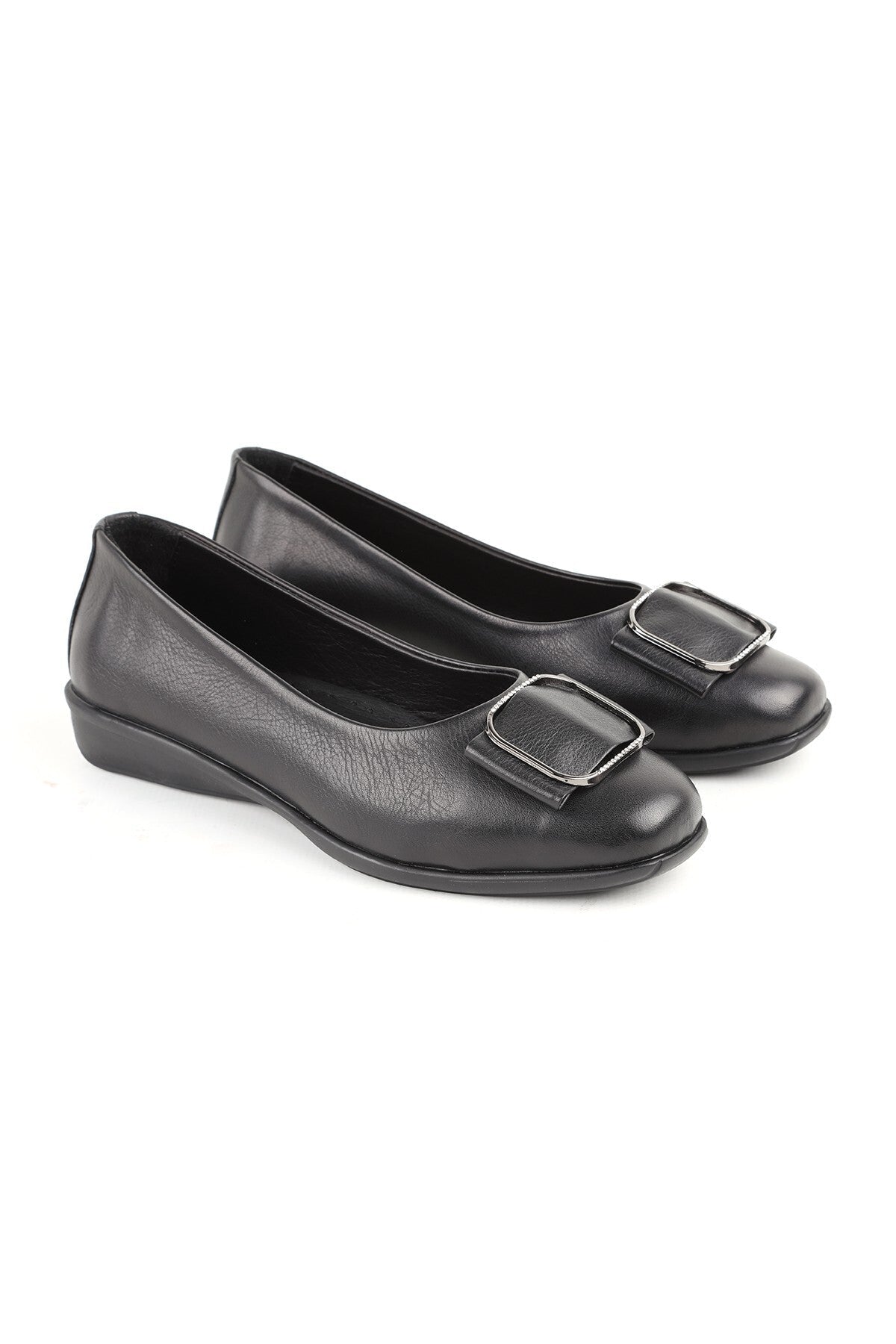 L076.3101 Genuine Leather Buckle Flexible Rubber Sole Women's Loafer Casual Shoes - MALLTURK