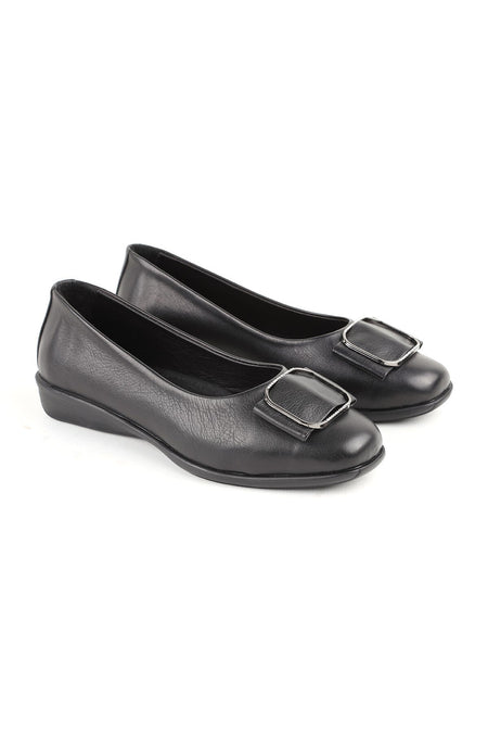 L076.3101 Genuine Leather Buckle Flexible Rubber Sole Women's Loafer Casual Shoes - MALLTURK
