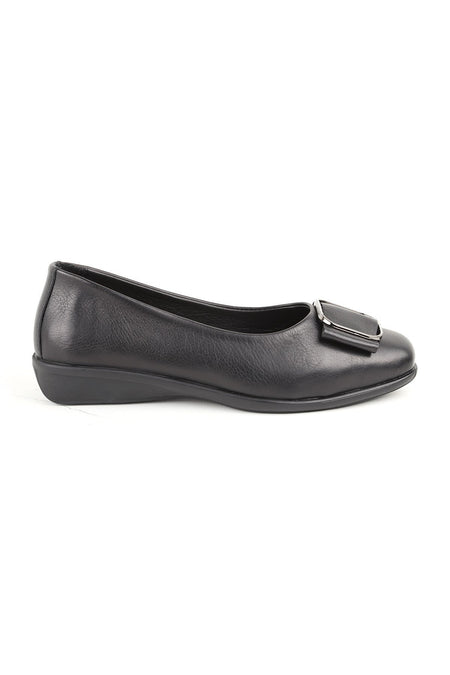 L076.3101 Genuine Leather Buckle Flexible Rubber Sole Women's Loafer Casual Shoes - MALLTURK