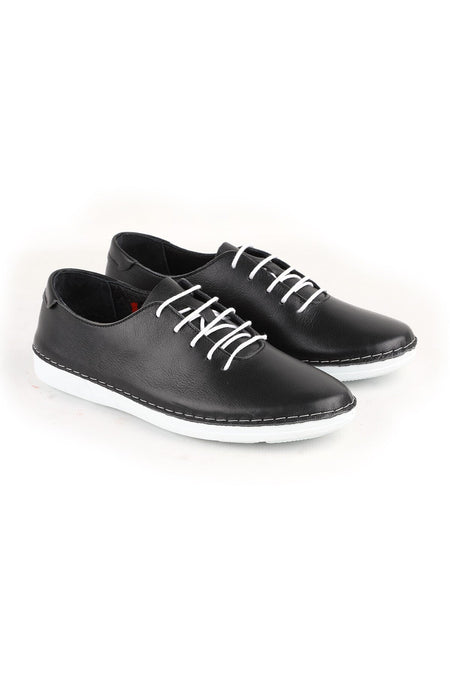 L077.221 Genuine Leather Lightweight Poly Sole Lace-Up Women's Casual Shoes 26Y - MALLTURK