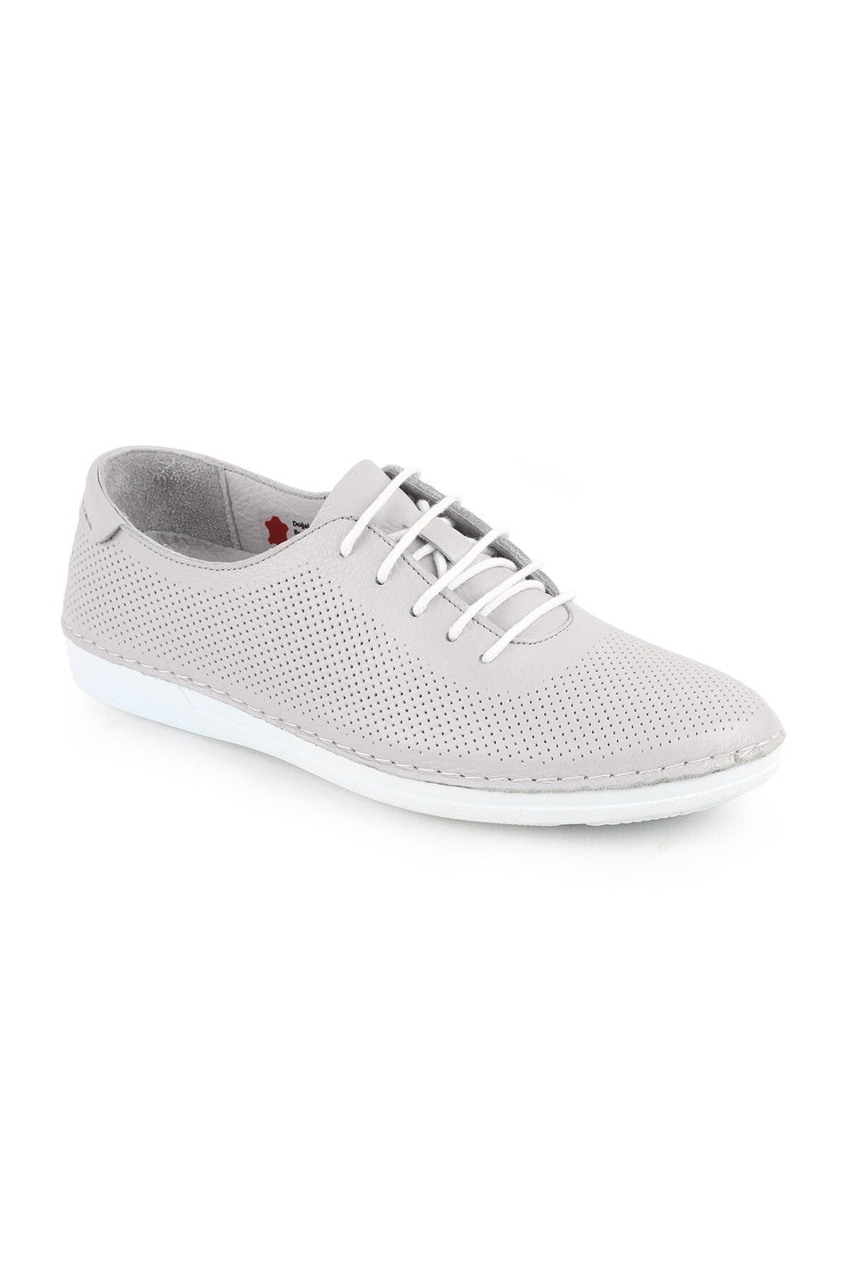 L077.228 Genuine Leather Laser Cut Perforated Breathable Lace-Up Women's Casual Shoes 26Y - MALLTURK