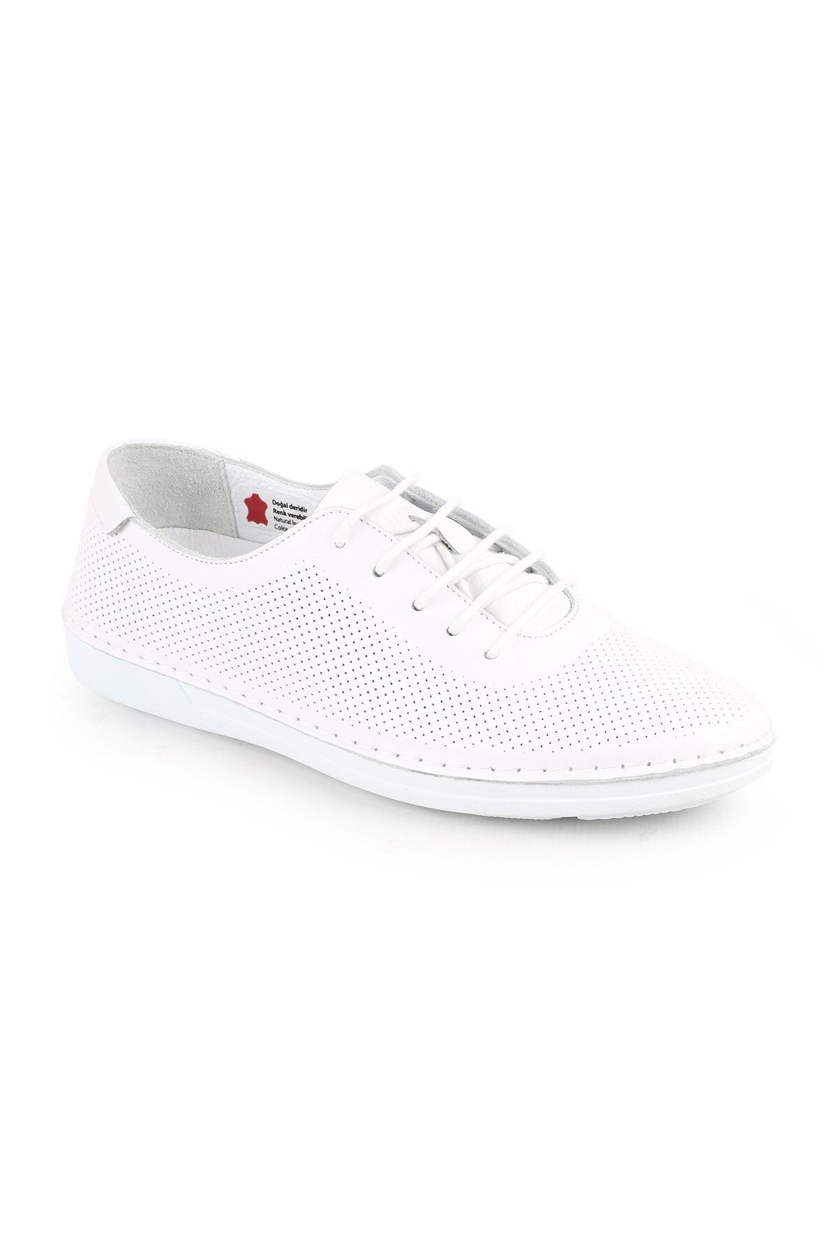 L077.228 Genuine Leather Laser Cut Perforated Breathable Lace-Up Women's Casual Shoes 26Y - MALLTURK
