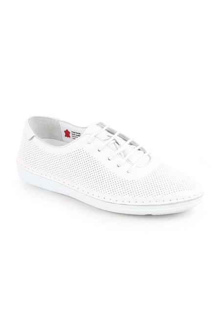 L077.228 Genuine Leather Laser Cut Perforated Breathable Lace-Up Women's Casual Shoes 26Y - MALLTURK