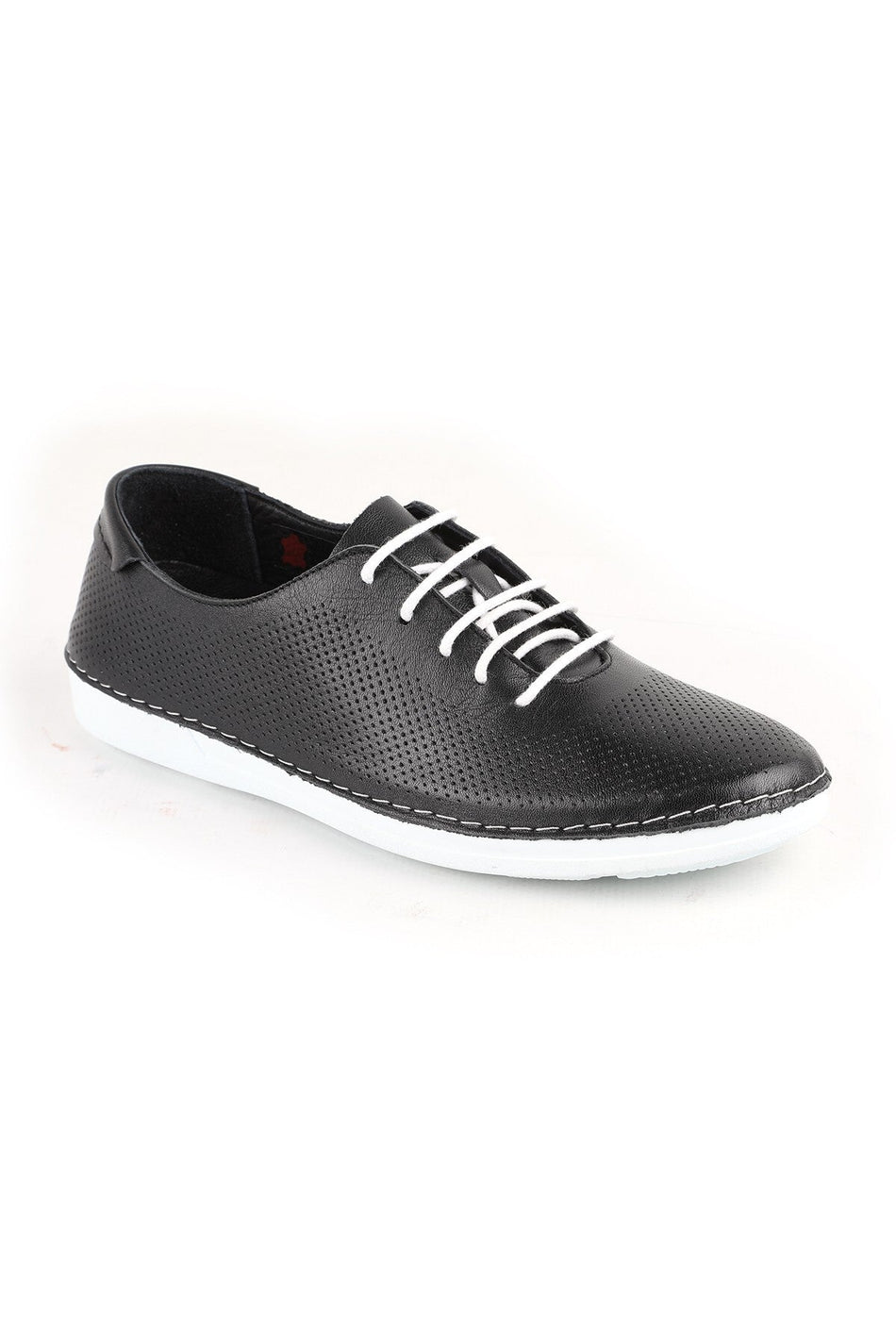L077.228 Genuine Leather Laser Cut Perforated Breathable Lace-Up Women's Casual Shoes 26Y - MALLTURK