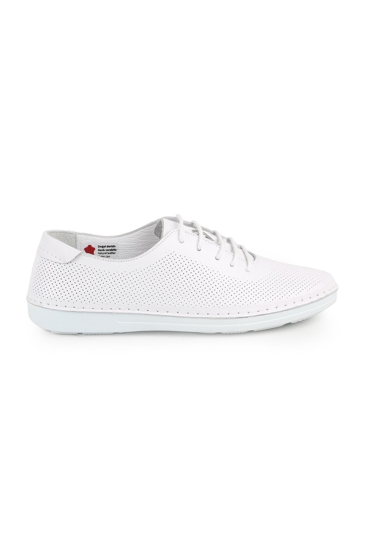 L077.228 Genuine Leather Laser Cut Perforated Breathable Lace-Up Women's Casual Shoes 26Y - MALLTURK