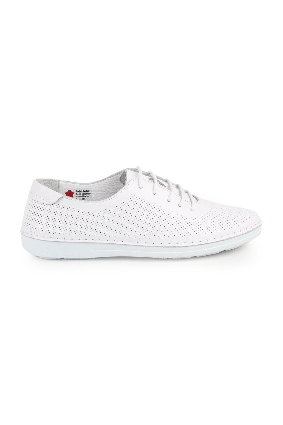 L077.228 Genuine Leather Laser Cut Perforated Breathable Lace-Up Women's Casual Shoes 26Y - MALLTURK