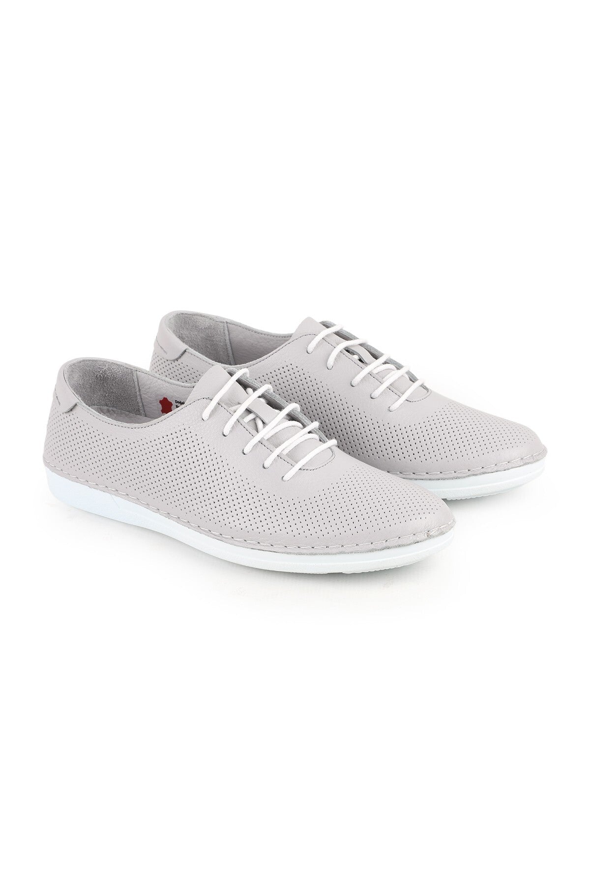 L077.228 Genuine Leather Laser Cut Perforated Breathable Lace-Up Women's Casual Shoes 26Y - MALLTURK