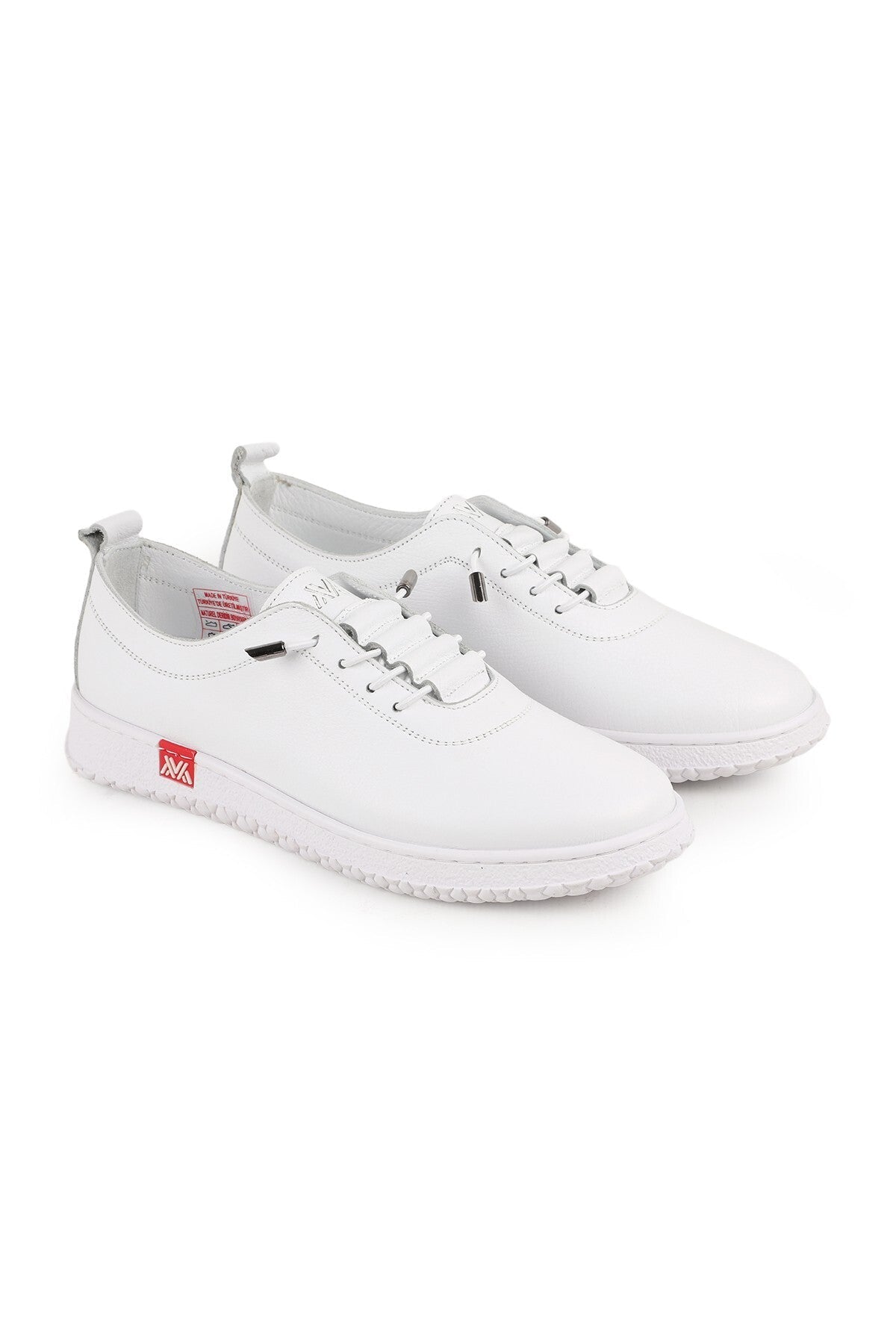 L077.2487 Genuine Leather Elastic Laced Non-Slip Rubber Sole Women's Casual Shoes 26Y - MALLTURK