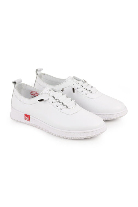 L077.2487 Genuine Leather Elastic Laced Non-Slip Rubber Sole Women's Casual Shoes 26Y - MALLTURK