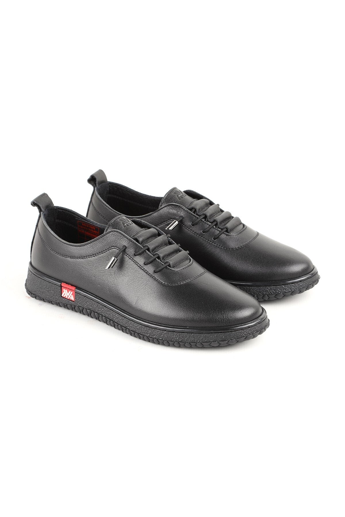 L077.2487 Genuine Leather Elastic Laced Non-Slip Rubber Sole Women's Casual Shoes 26Y - MALLTURK