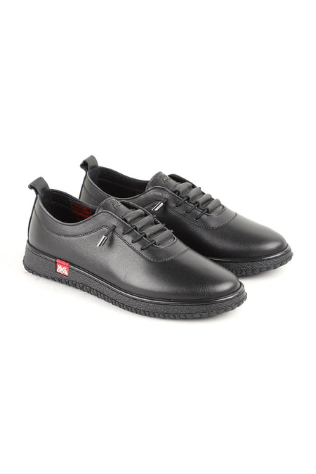 L077.2487 Genuine Leather Elastic Laced Non-Slip Rubber Sole Women's Casual Shoes 26Y - MALLTURK