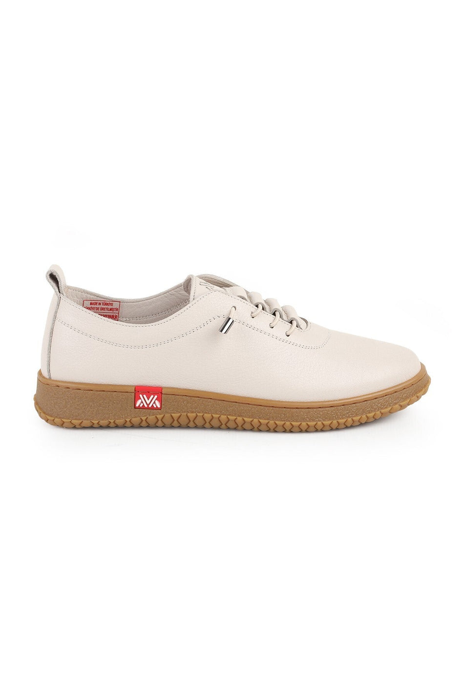 L077.2487 Genuine Leather Elastic Laced Non-Slip Rubber Sole Women's Casual Shoes 26Y - MALLTURK