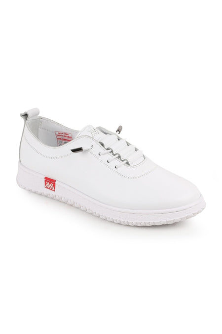 L077.2487 Genuine Leather Elastic Laced Non-Slip Rubber Sole Women's Casual Shoes 26Y - MALLTURK